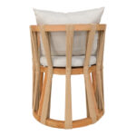 Armchair Morani teak wood skeleton and fabric in natural shade 61x66x75cm - Image 5
