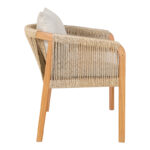 Armchair Clarin teak wood skeleton and pe rope in natural shade 55x65x73cm - Слика 3