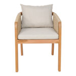 Armchair Clarin teak wood skeleton and pe rope in natural shade 55x65x73cm - Слика 4