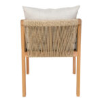 Armchair Clarin teak wood skeleton and pe rope in natural shade 55x65x73cm - Слика 5