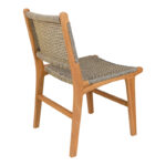 Darien chair teak wood skeleton in natural shade and cream-black pe rope 52x62x86cm - Image 2