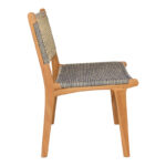 Darien chair teak wood skeleton in natural shade and cream-black pe rope 52x62x86cm - Image 3