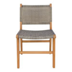 Darien chair teak wood skeleton in natural shade and cream-black pe rope 52x62x86cm - Image 4