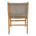 Darien chair teak wood skeleton in natural shade and cream-black pe rope 52x62x86cm - Image 5