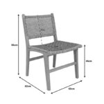 Darien chair teak wood skeleton in natural shade and cream-black pe rope 52x62x86cm - Image 6