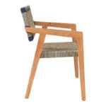 Armchair Salama teak wood skeleton in natural shade and cream-black pe rope 57x60x85cm - Слика 3