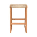 Kuza stool teak wood skeleton and pe rope in natural shade 40x42x66cm - Image 2