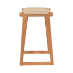 Kuza stool teak wood skeleton and pe rope in natural shade 40x42x66cm - Image 3