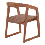 Armchair Somalia aluminium skeleton with teak wood leg in natural shade and brown pe rattan 57x62x80cm - Image 2