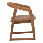 Armchair Somalia aluminium skeleton with teak wood leg in natural shade and brown pe rattan 57x62x80cm - Image 3