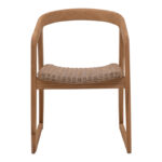 Armchair Somalia aluminium skeleton with teak wood leg in natural shade and brown pe rattan 57x62x80cm - Image 4