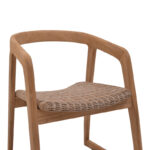 Armchair Somalia aluminium skeleton with teak wood leg in natural shade and brown pe rattan 57x62x80cm - Image 6