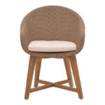 Armchair Solso aluminium skeleton with teak leg wood in natural shade and pe rattan 62x58x78cm - Слика 4