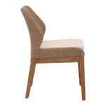 Swinton chair aluminium skeleton teak leg wood in natural shade and pe rattan 53x63x86cm - Image 3