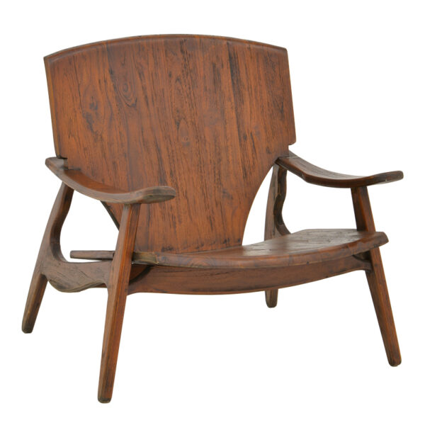 Фотелја Brazin темно кафеава тиково дрво 72x71x77 см