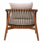 Armchair Haibo natural teakwood-black rope-white cushion 80x75x72cm - Слика 5