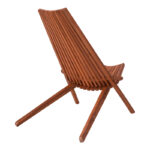 Chaise lounge folding natural teakwood 65x90x87cm - Слика 2