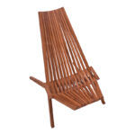 Chaise lounge folding natural teakwood 65x90x87cm - Слика 6