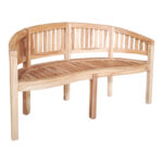 Троседна софа Корен од природно тиково дрво 150x61x87 см