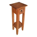 Side table Orkney natural color mahogany wood 25x25x67cm - Image 3