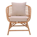 Armchair Caxen natural rattan-white pillow 72x63x75cm - Слика 4