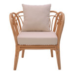 Armchair Tania natural rattan-white pillow 76x76x76cm - Слика 4