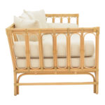 Sofa Alessa natural rattan-white fabric with cushions 200x100x76cm - Слика 3