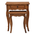 Side table Nesto set of 2 natural antique mahogany wood - Слика 2