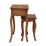 Side table Nesto set of 2 natural antique mahogany wood - Слика 4