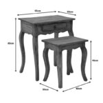 Side table Nesto set of 2 natural antique mahogany wood - Слика 5