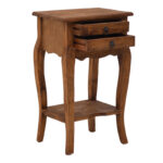 Side table with drawers Florellia natural antique mahogany wood 40x31x67.5cm - Слика 3