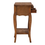 Side table with drawers Florellia natural antique mahogany wood 40x31x67.5cm - Слика 5