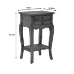 Side table with drawers Florellia natural antique mahogany wood 40x31x67.5cm - Слика 6