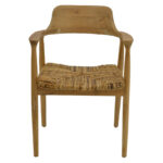 Denverone armchair natural teak wood-straw 57x54x79cm - Слика 4