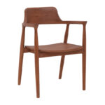 Armchair Jambene walnut color teak wood 57x54x79cm