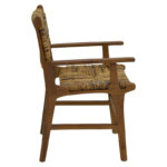 Armchair Refane natural teak wood-straw 55x60x85cm - Image 3