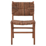 Refane chair natural color teak wood and straw 50x58x85cm - Image 4