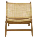 Armchair Jerenze natural teak wood-natural rattan 65x78x68cm - Слика 4