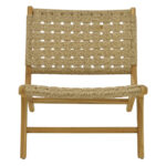 Foldere armchair natural teak wood pe rope 65x78x68cm - Слика 4