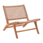 Beatrice armchair teak wood skeleton and pe rope in natural color 65x78x68cm