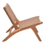 Beatrice armchair teak wood skeleton and pe rope in natural color 65x78x68cm - Image 3