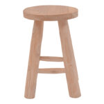 Verenity stool natural color teak wood D30x45cm - Image 2