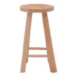 Charloce stool natural color teak wood D35x62cm - Image 2