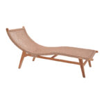 Deckchair Rebelise natural color teak wood and pe rope in natural color 60x180x85cm