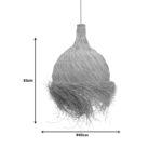 Ceiling lamp Cazin I Inart mendong in natural shade D80x85cm - Слика 3