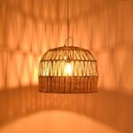 Ceiling lamp Erdon Inart banana wood-rattan pe in natural color Φ60x45cm - Image 2
