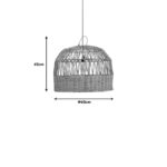Ceiling lamp Erdon Inart banana wood-rattan pe in natural color Φ60x45cm - Image 3