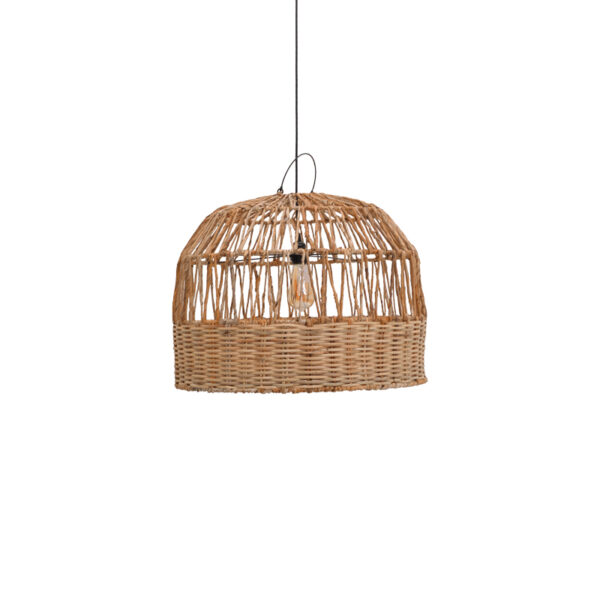 Ceiling lamp Erdon Inart banana wood-rattan pe in natural color Φ60x45cm