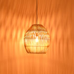 Ceiling lamp Irden Inart rattan in natural shade D50x40cm - Image 2