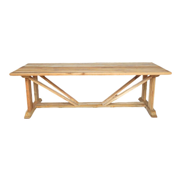 Table Smarious teak wood in natural shade 250x100x78cm